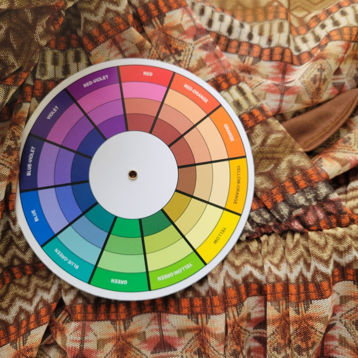 MK Designs Womens Top 3X Tunic Peasant Puff Sleeve Brown Geometric Sheer Lined