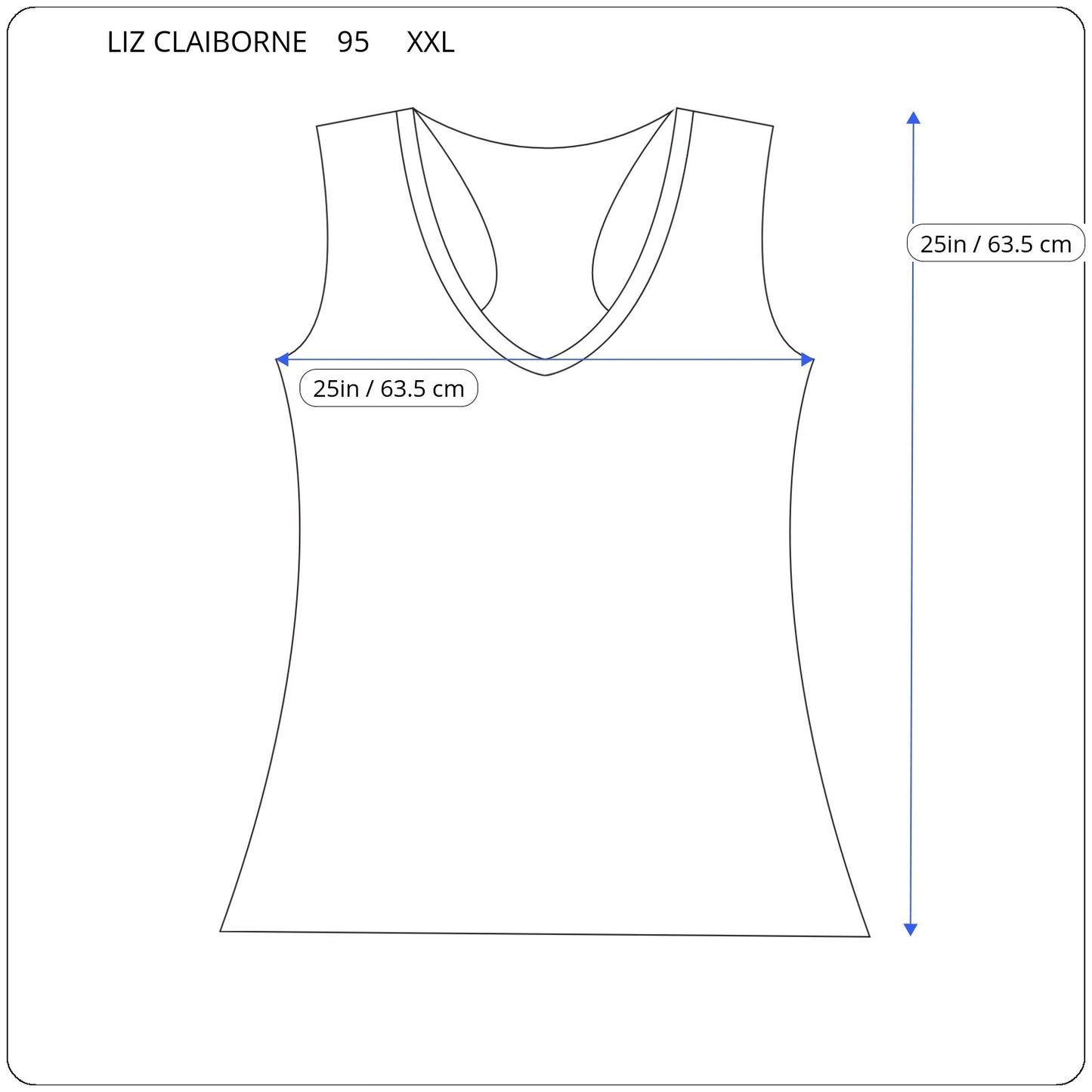 Liz Claiborne XXL Blue Geometric Top Women's Sleeveless V-Neck Keyhole GEO191E