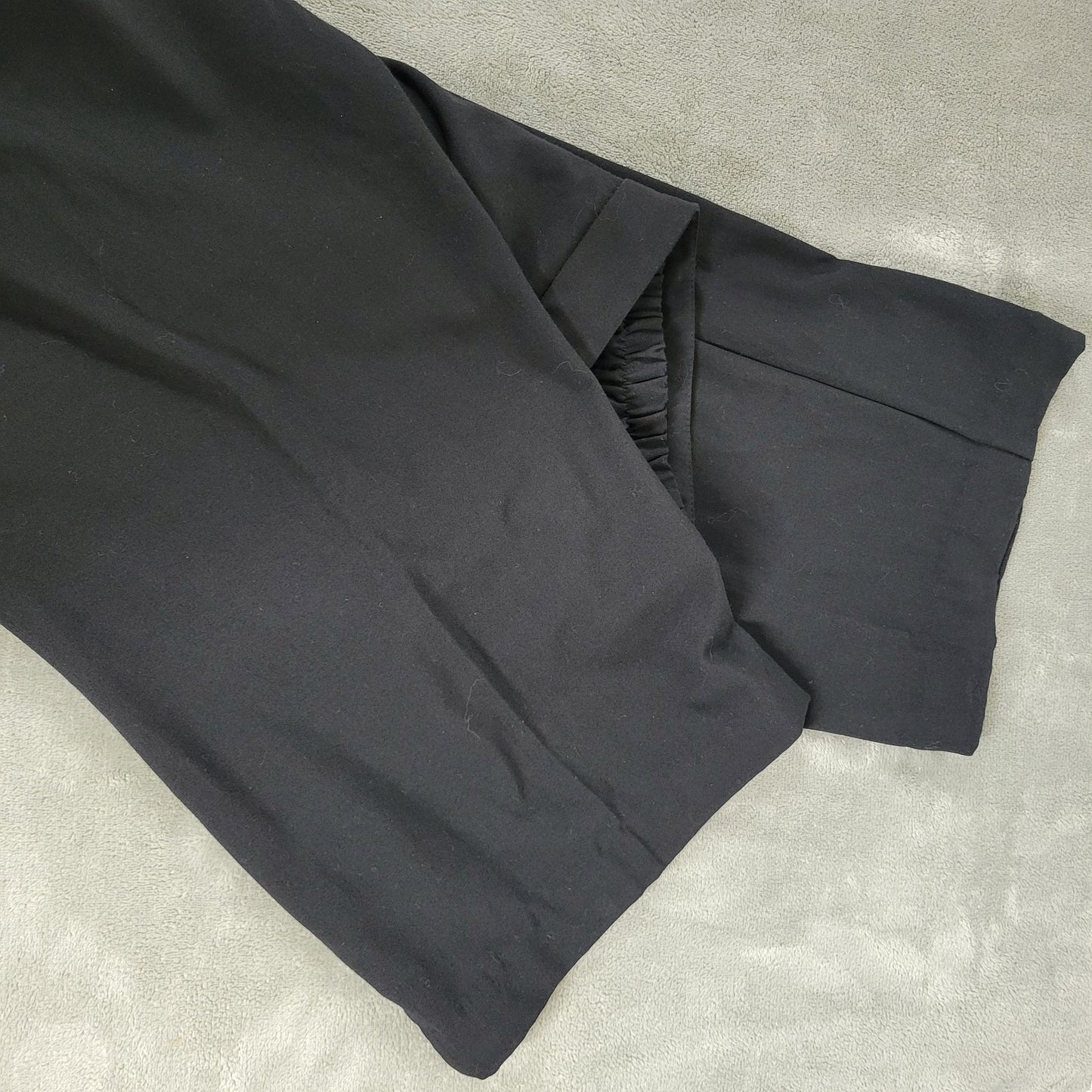 Catherines Refined Womens Pants 1X Plus Cropped Pull On Black Poly Blend Comfy