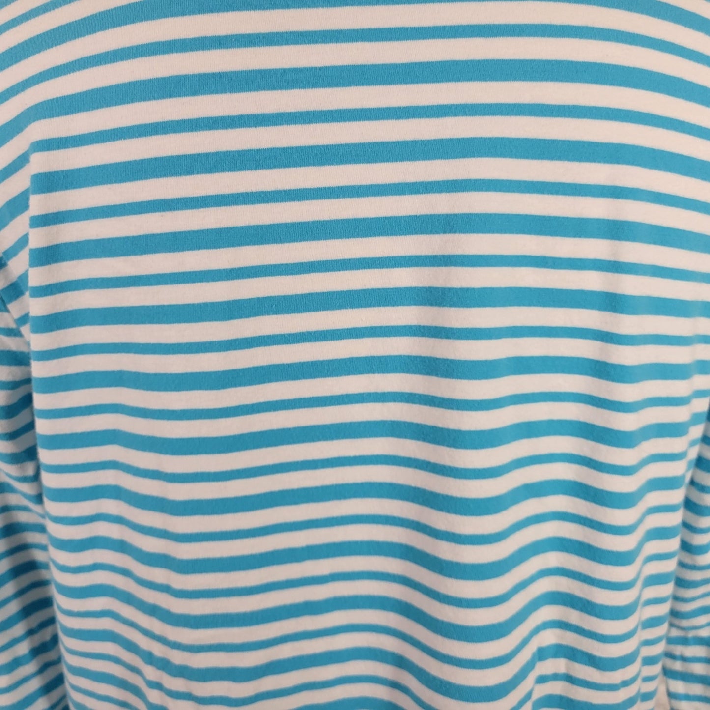 Jones New York Women Top Extra Large XL 3/4 Sleeve Blue Stripe Lightweight Comfy