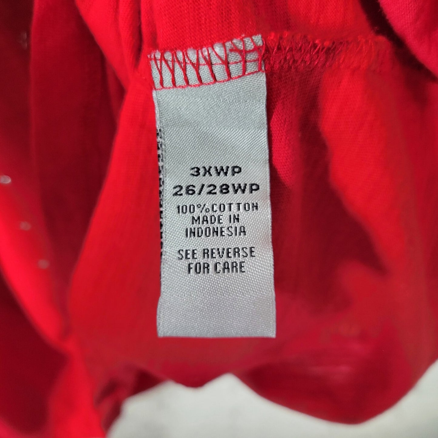 Catherines Women Top 3XWP Plus Tee Short Sleeve Red Cotton Studded Stars Comfy