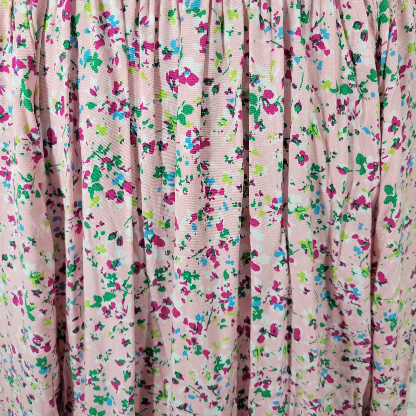 Crown Ivy Womens Top XXL Plus 3/4 Sleeve Pink Green Floral Casual Lightweight