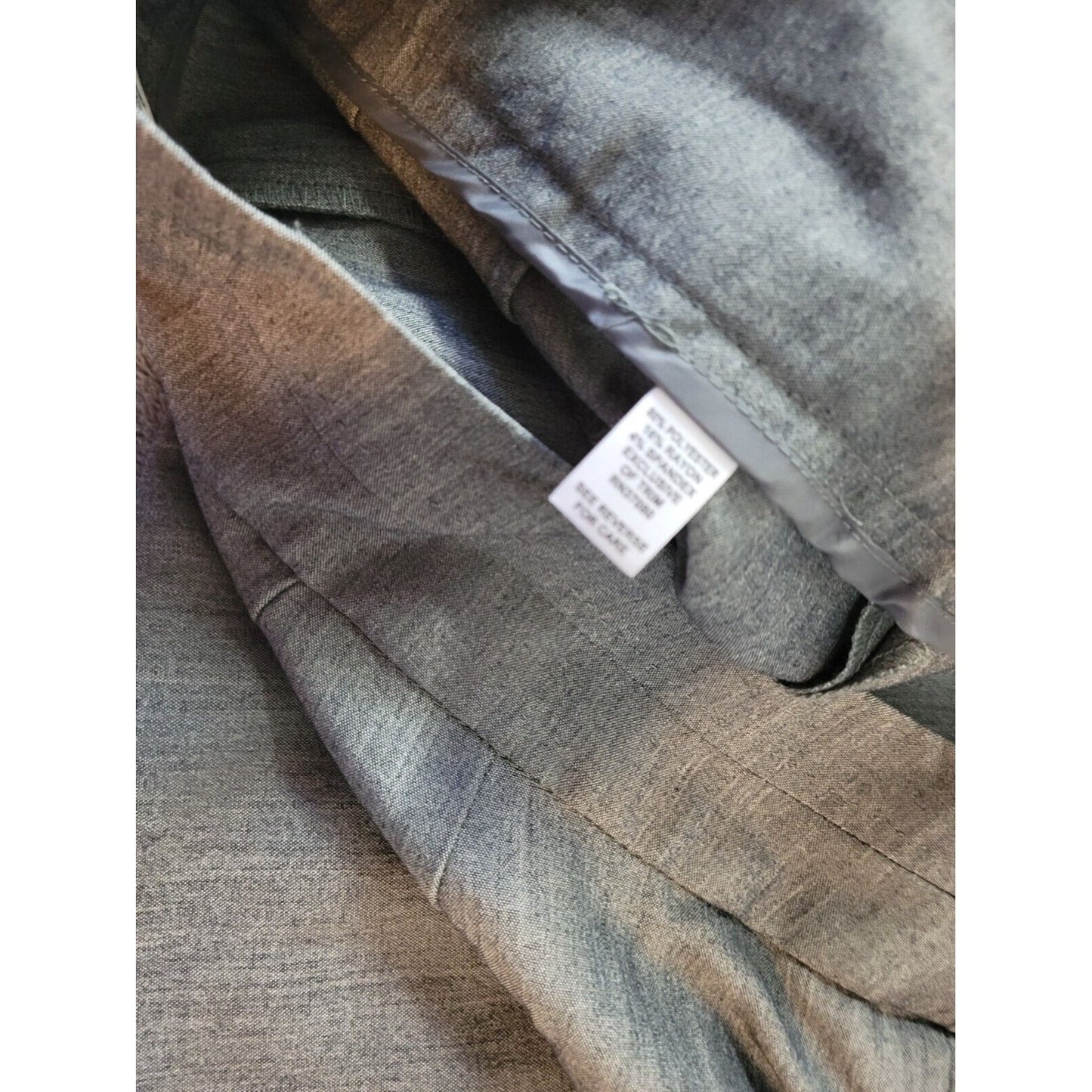 Cato Women Pants 22WP Petite Plus Wide Leg Gray Poly Blend Zip Fly Slash Pockets