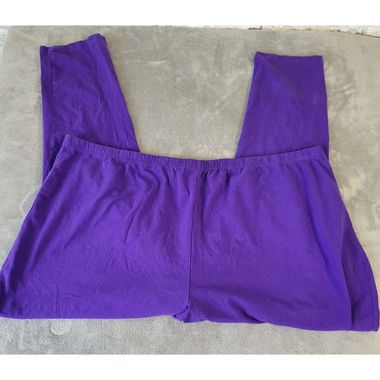 Woman Within Womens Pants 6X Plus Pull On Purple Comfort Waist Cotton Blend