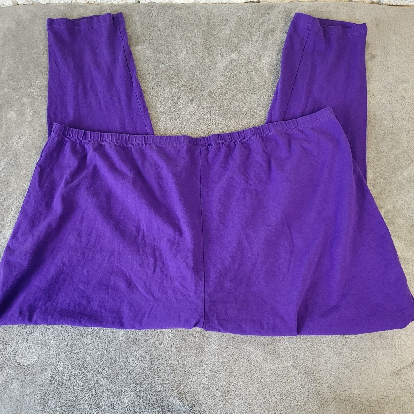 Woman Within Womens Pants 6X Plus Pull On Purple Comfort Waist Cotton Blend