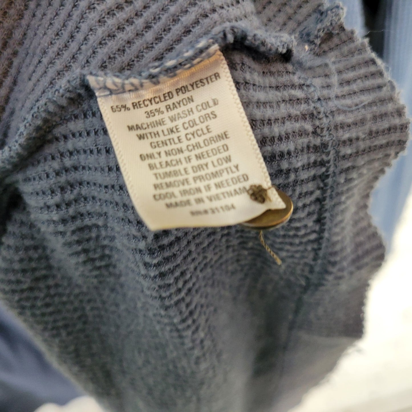 Ocean Coast Women Dress 2X Plus Sweater Mini Blue Waffle Knit Pocket Button Up