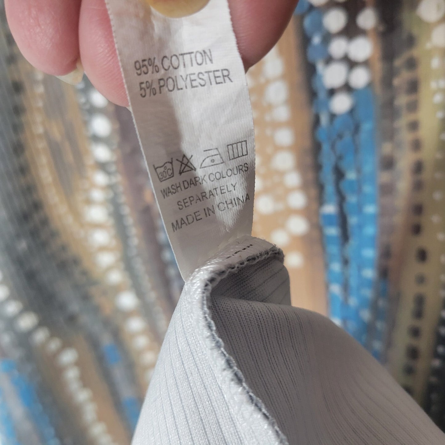 Women Top Extra Large XL Tank Sleeveless Blue Geometric Lightweight Cotton Blend