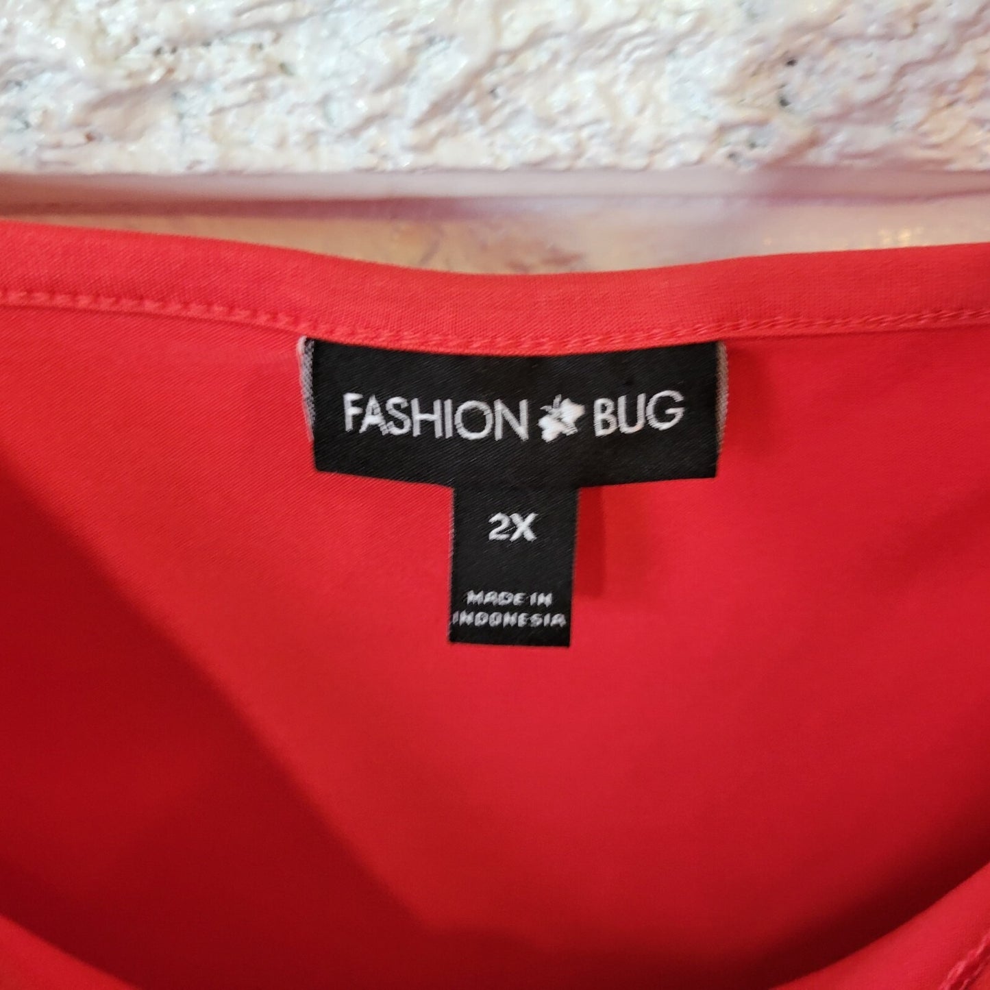 Fashion Bug Women Top 2X Plus Camisole Red Adjustable Spaghetti Lace Trim