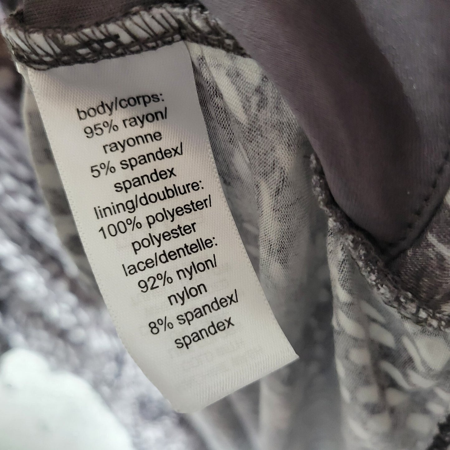 Maurices Womens Top 3 3X Short Sleeve Gray Animal Print Lightweight Lace Back