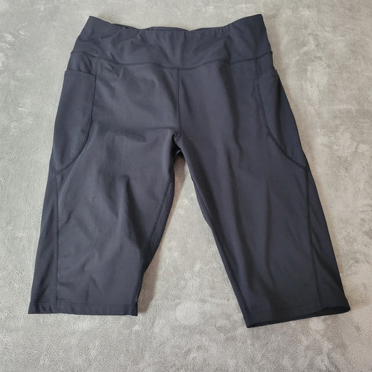 Baleaf Womens Shorts 2XL Plus Leggings Black Lightweight Poly Blend Pockets YOGA