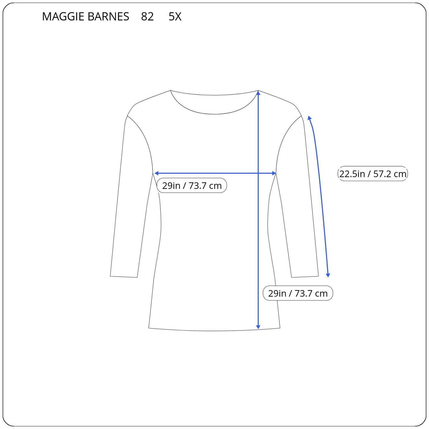 Maggie Barnes Womens 5X Top Black Geometric 1/4 Button 3/4 Sleeve BLA141E