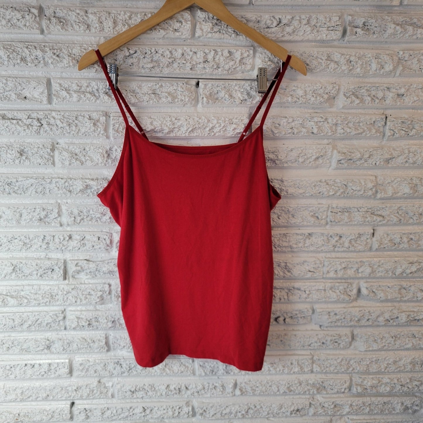 Time Tru Womens Top XXL 20 Plus Camisole Adjustable Spaghetti Lightweight Red