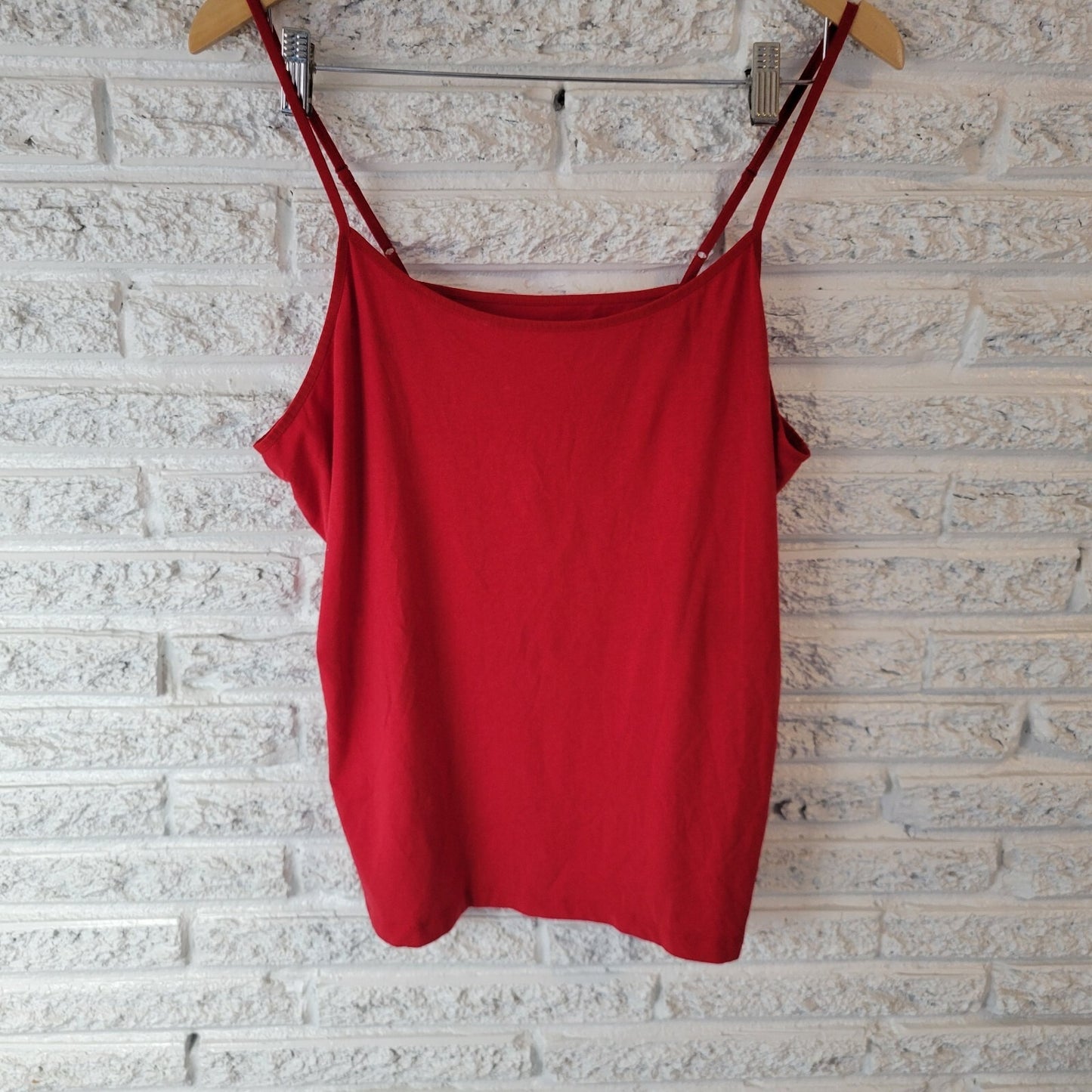 Time Tru Womens Top XXL 20 Plus Camisole Adjustable Spaghetti Lightweight Red
