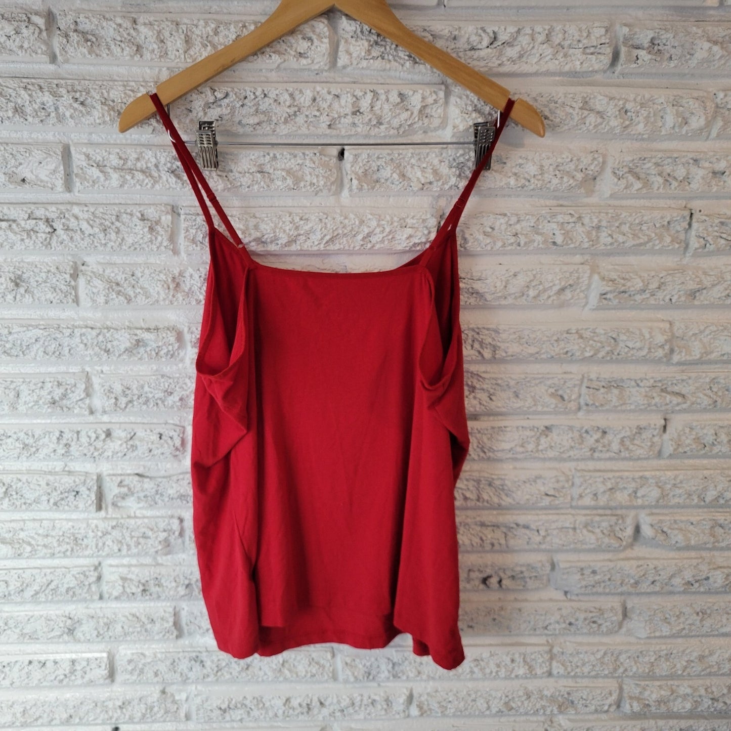 Time Tru Womens Top XXL 20 Plus Camisole Adjustable Spaghetti Lightweight Red