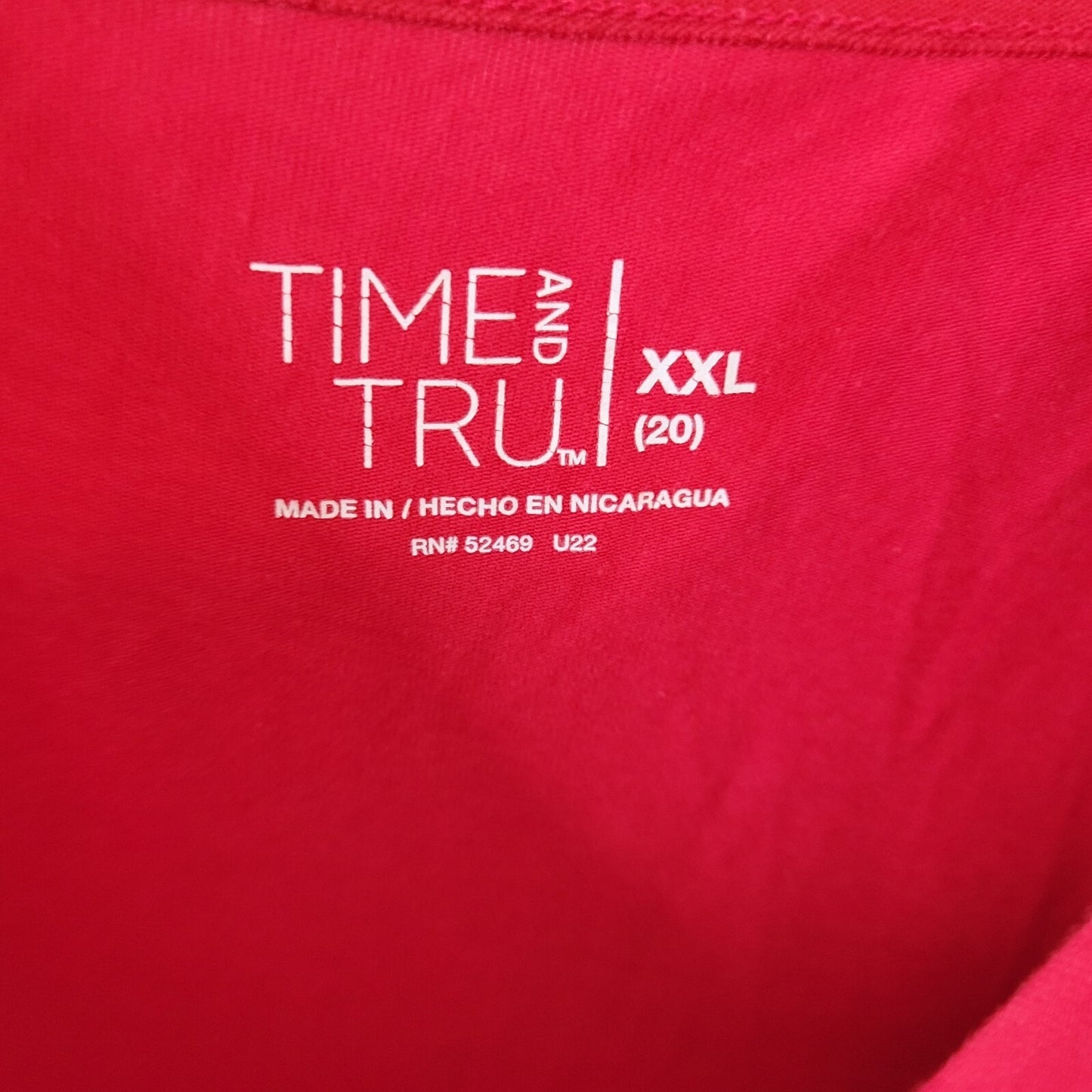 Time Tru Womens Top XXL 20 Plus Camisole Adjustable Spaghetti Lightweight Red