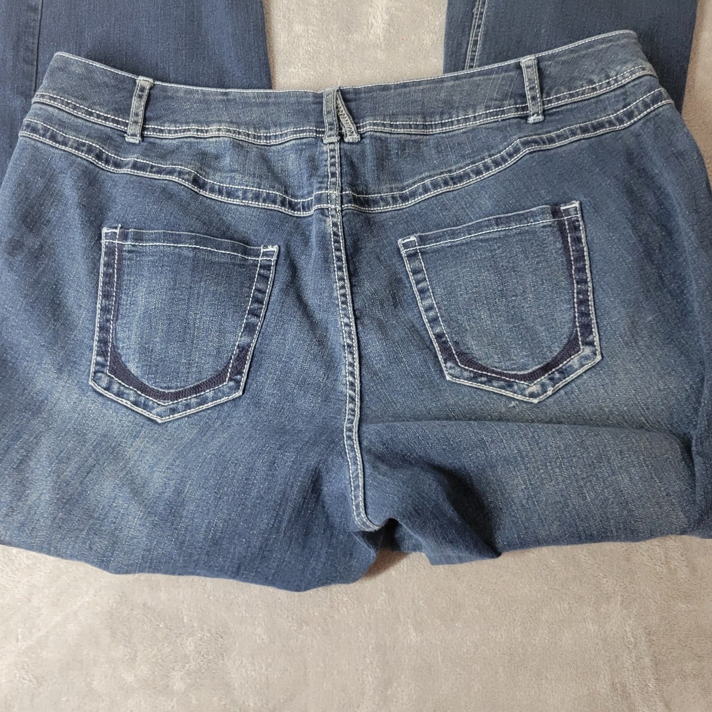 Lane Bryant Womens Jeans 20 Plus Jegging Boot Cut Dark Blue Denim Zip Fly Comfy