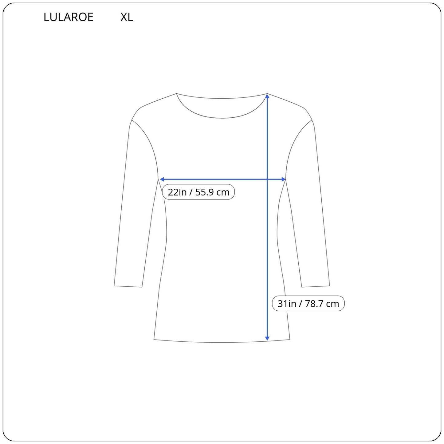 LuLaRoe Women's XL Top Blue Yellow Pixel Geometric 3/4 Sleeve Raglan Tee Shirt