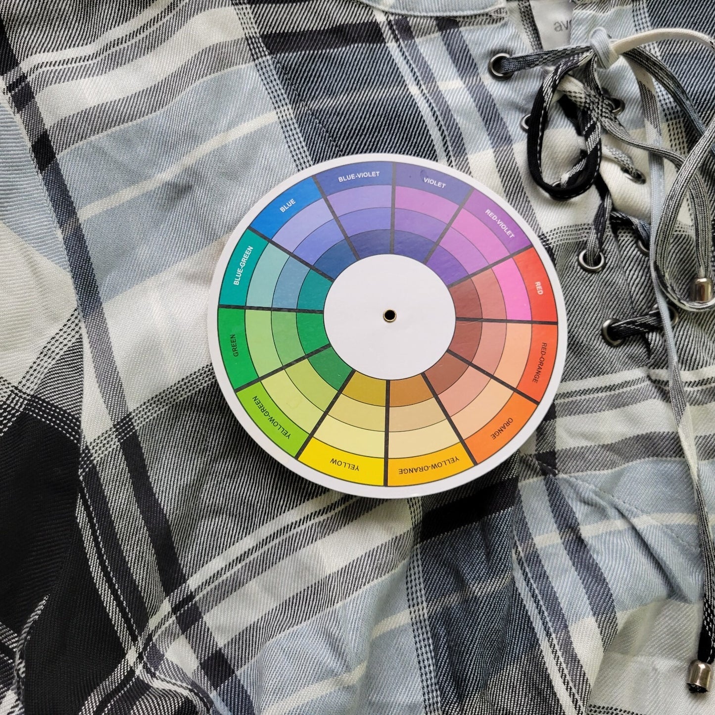 Avenue Womens Top 30 32 Plus Tunic Long Sleeve Gray Plaid Lightweight Lace Up