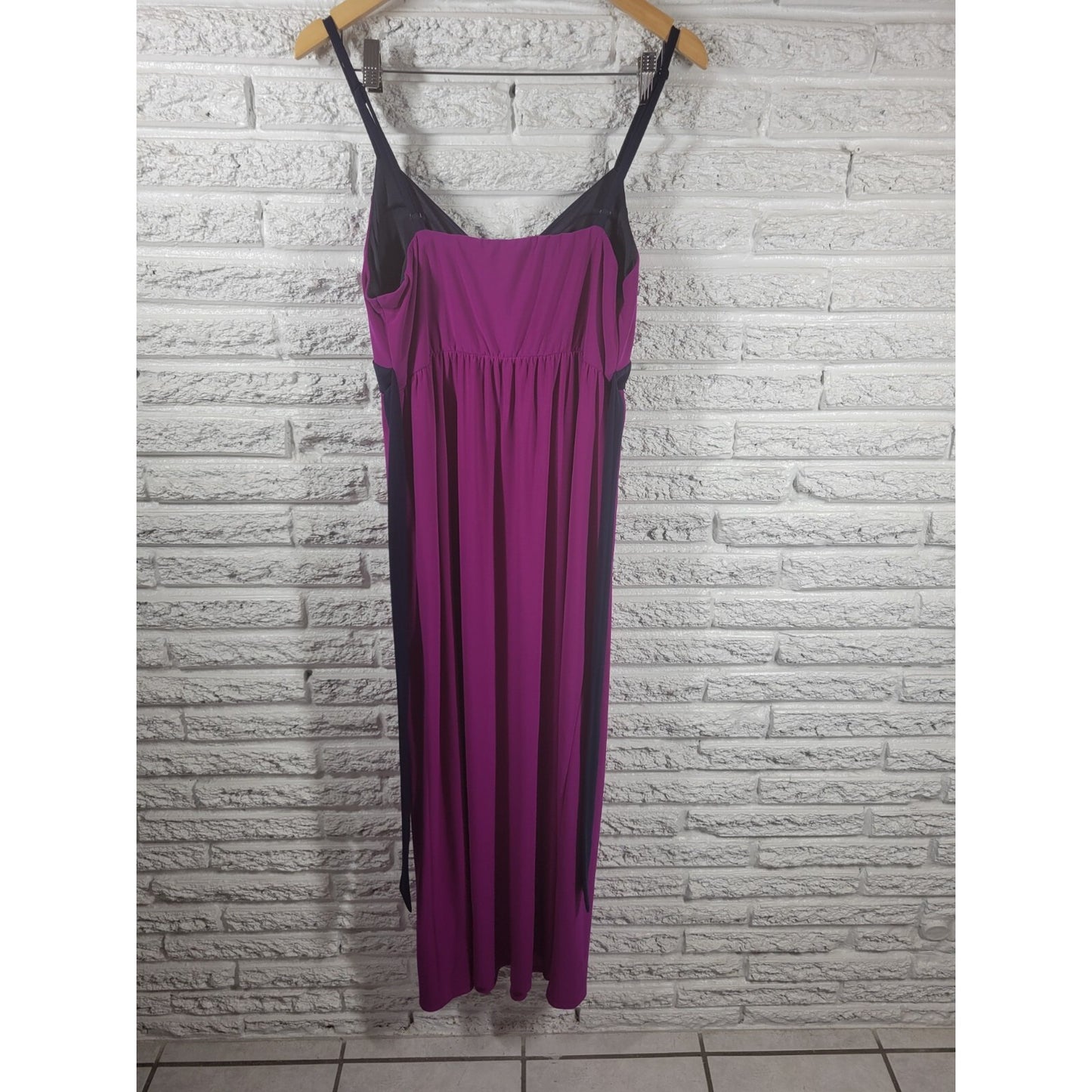 MSK Womens Dress Extra Large XL Slip Sheath Midi Purple Casual Sash Spaghetti