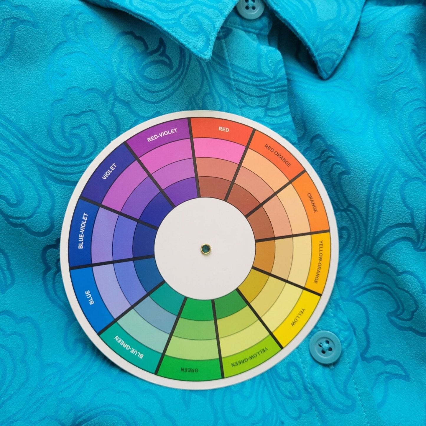 Studio Works Womens Top XL Long Sleeve Blue Abstract Velour Polyester Career