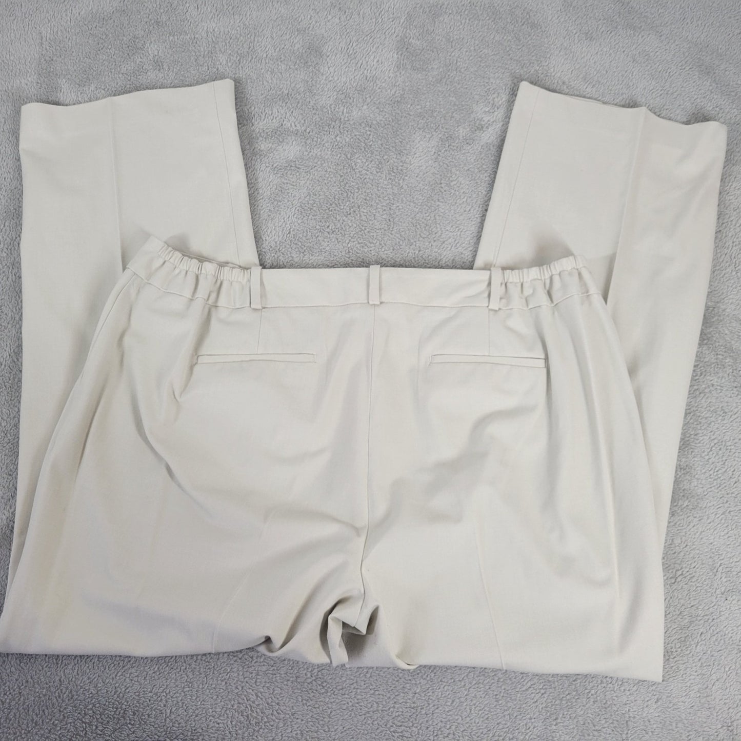 Talbots Womens Pants 20W Plus Heritage Straight Leg Buttery Off White Zip Office