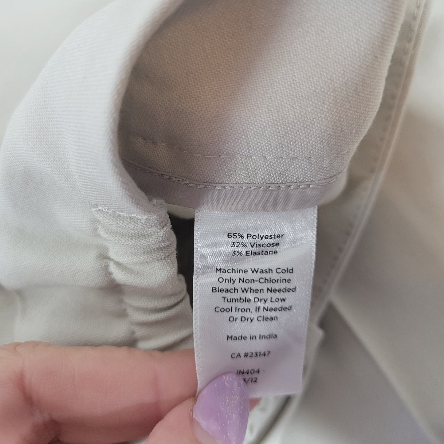 Talbots Womens Pants 20W Plus Heritage Straight Leg Buttery Off White Zip Office