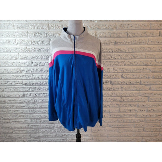 Woman Within Womens Jacket 2X 26 28 Long Sleeve Full Zip Cotton Blend Activewear