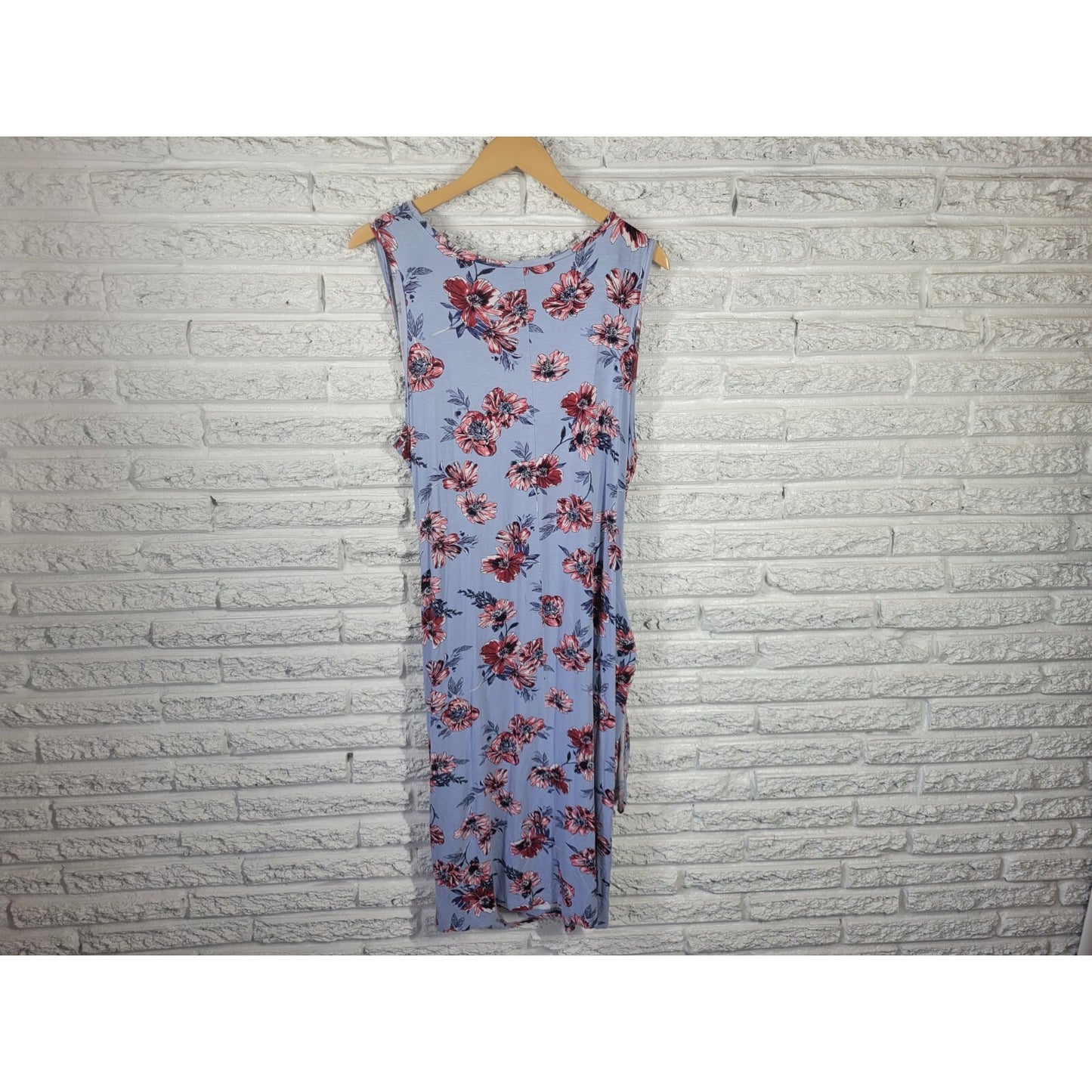 Alison Andrews Womens Dress 2X Plus Wrap Sleeveless Blue Floral Rayon Blend