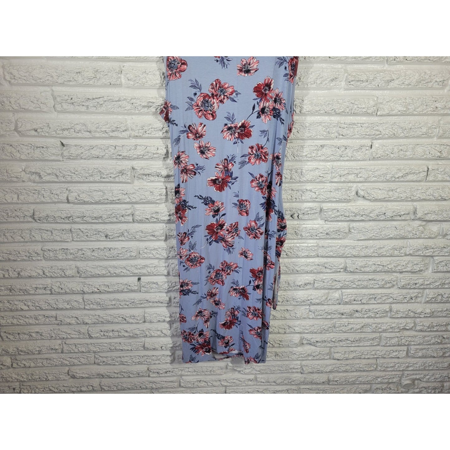 Alison Andrews Womens Dress 2X Plus Wrap Sleeveless Blue Floral Rayon Blend