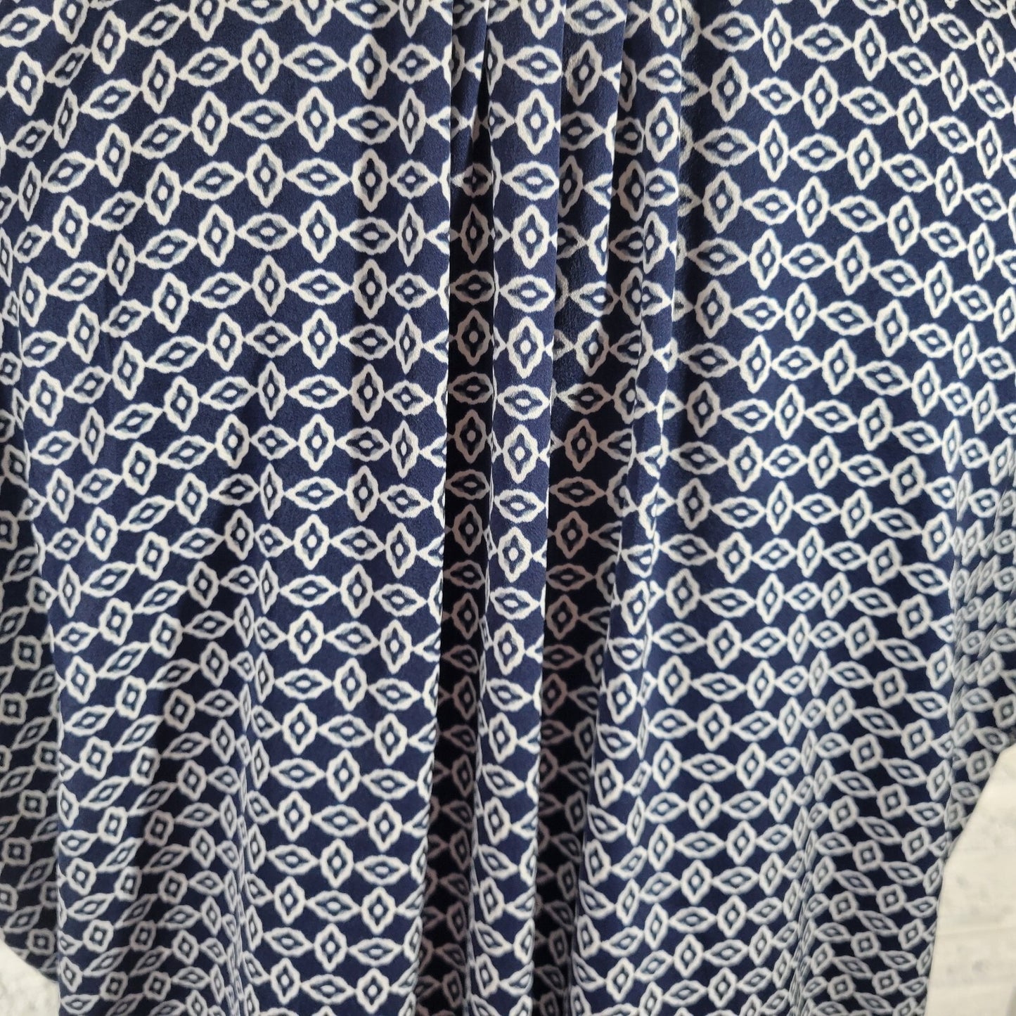 Liz Claiborne Womens Top Extra Large Sleeveless Blue Geometric Polyester Button