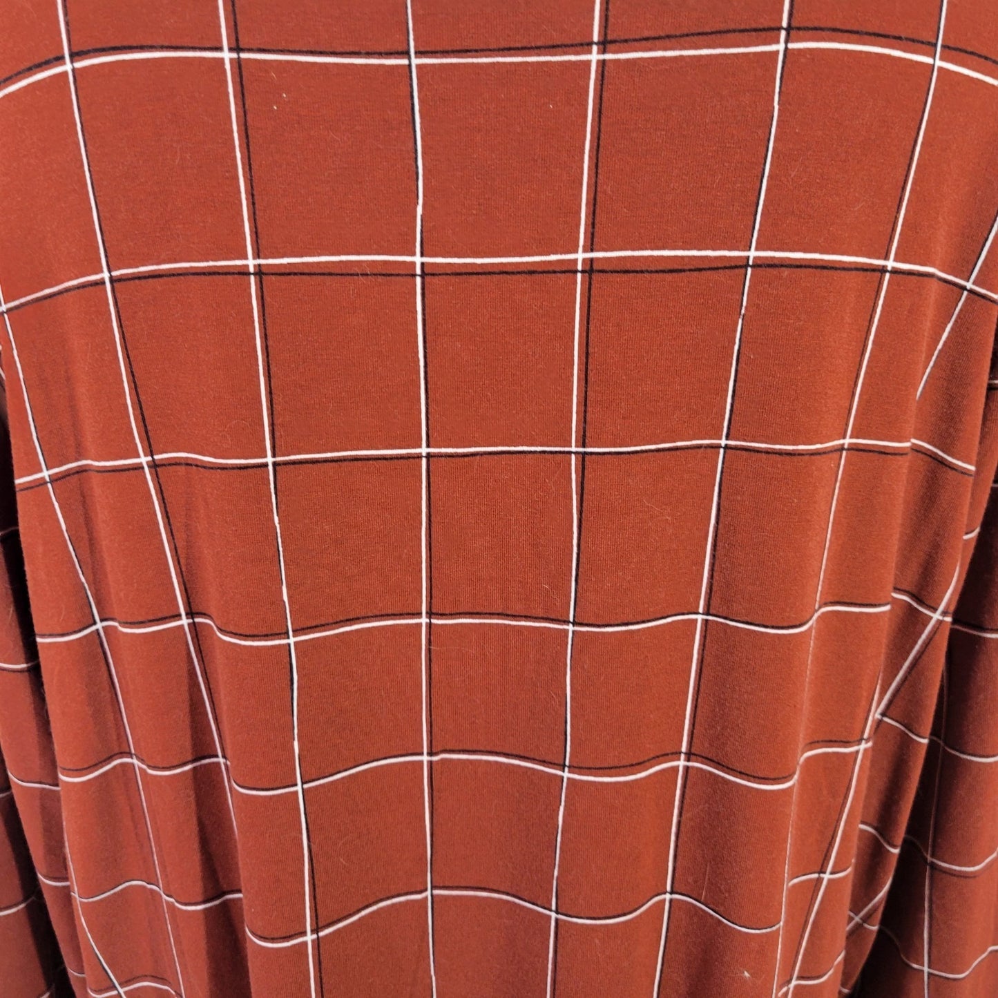 Liz Claiborne Women's XXL Brown Geometric 3/4 Sleeve Pullover Top GEO227E