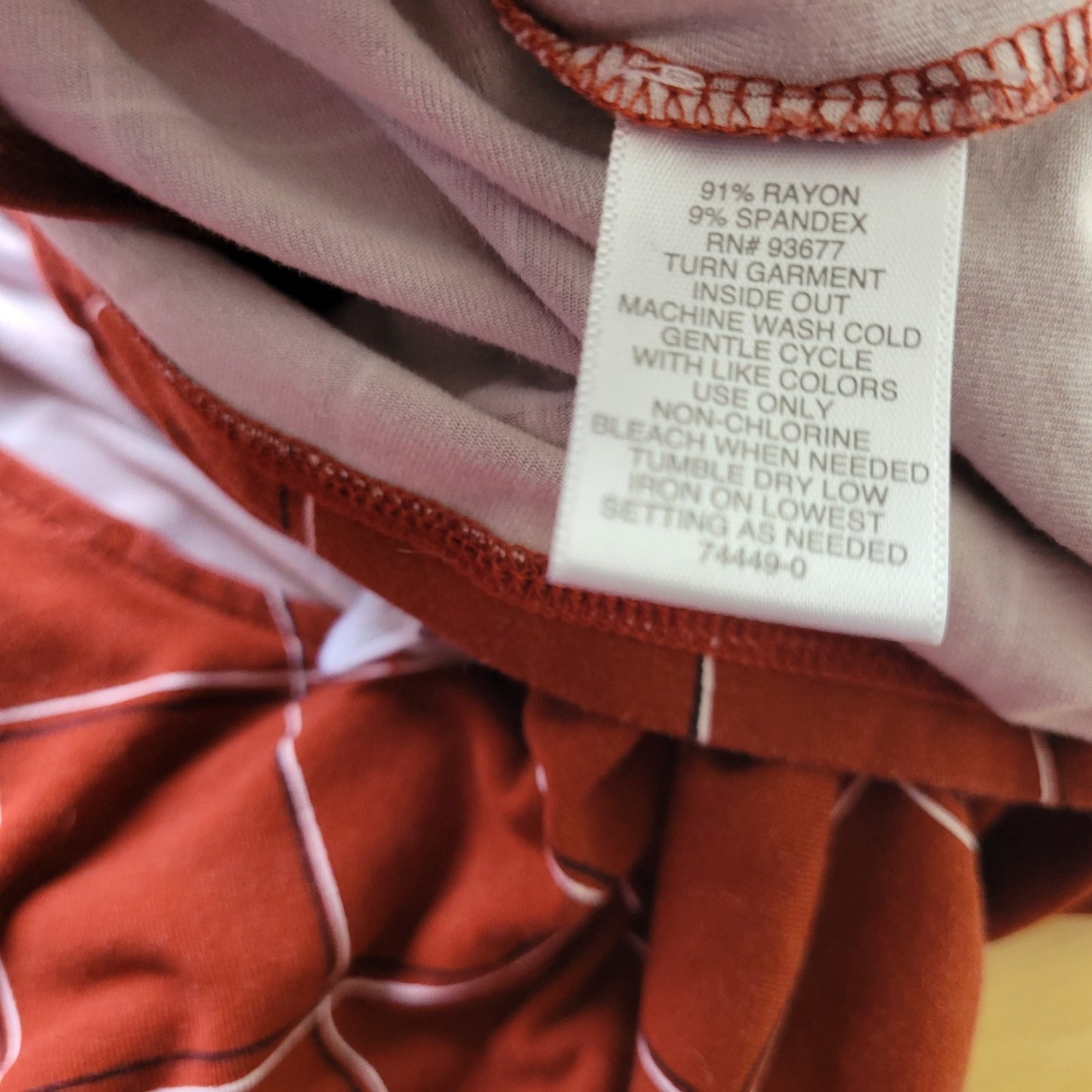 Liz Claiborne Women's XXL Brown Geometric 3/4 Sleeve Pullover Top GEO227E