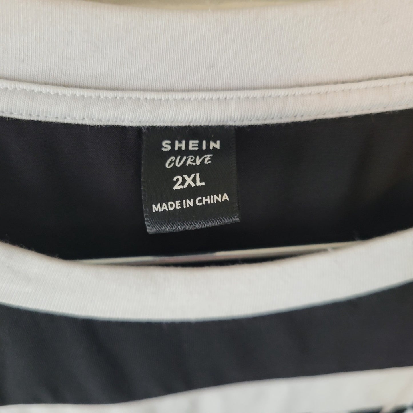 Shein Curve Womens Dress 2XL Plus Mini Short Sleeve Poly Blend Black White Check