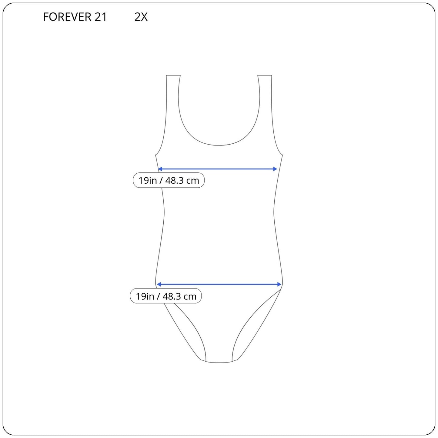 Forever 21 Womens Bodysuit 2X Plus Spaghetti Strap White Snap Cotton Blend