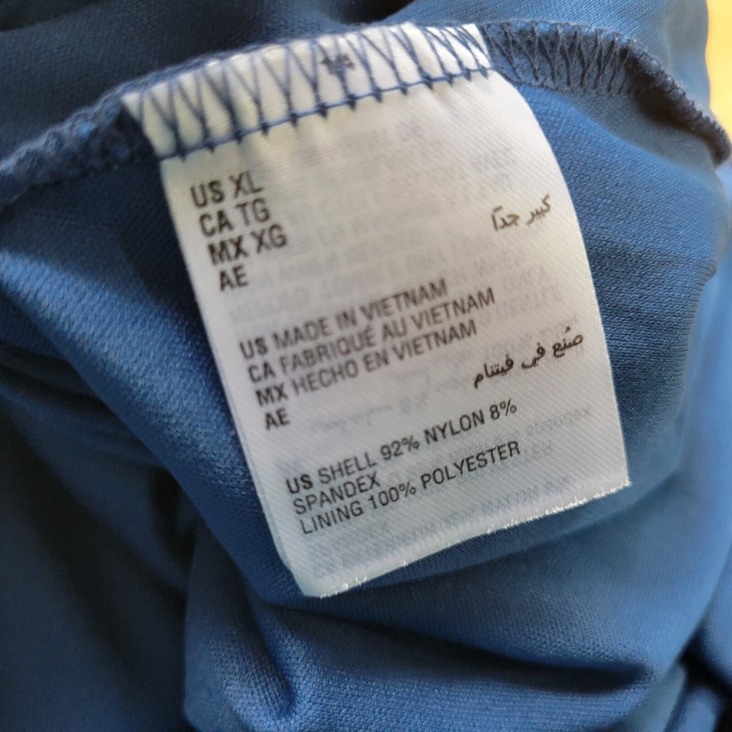 JM Collection Womens Top XL Sheer Split Sleeve Blue Floral Attached Tank Office