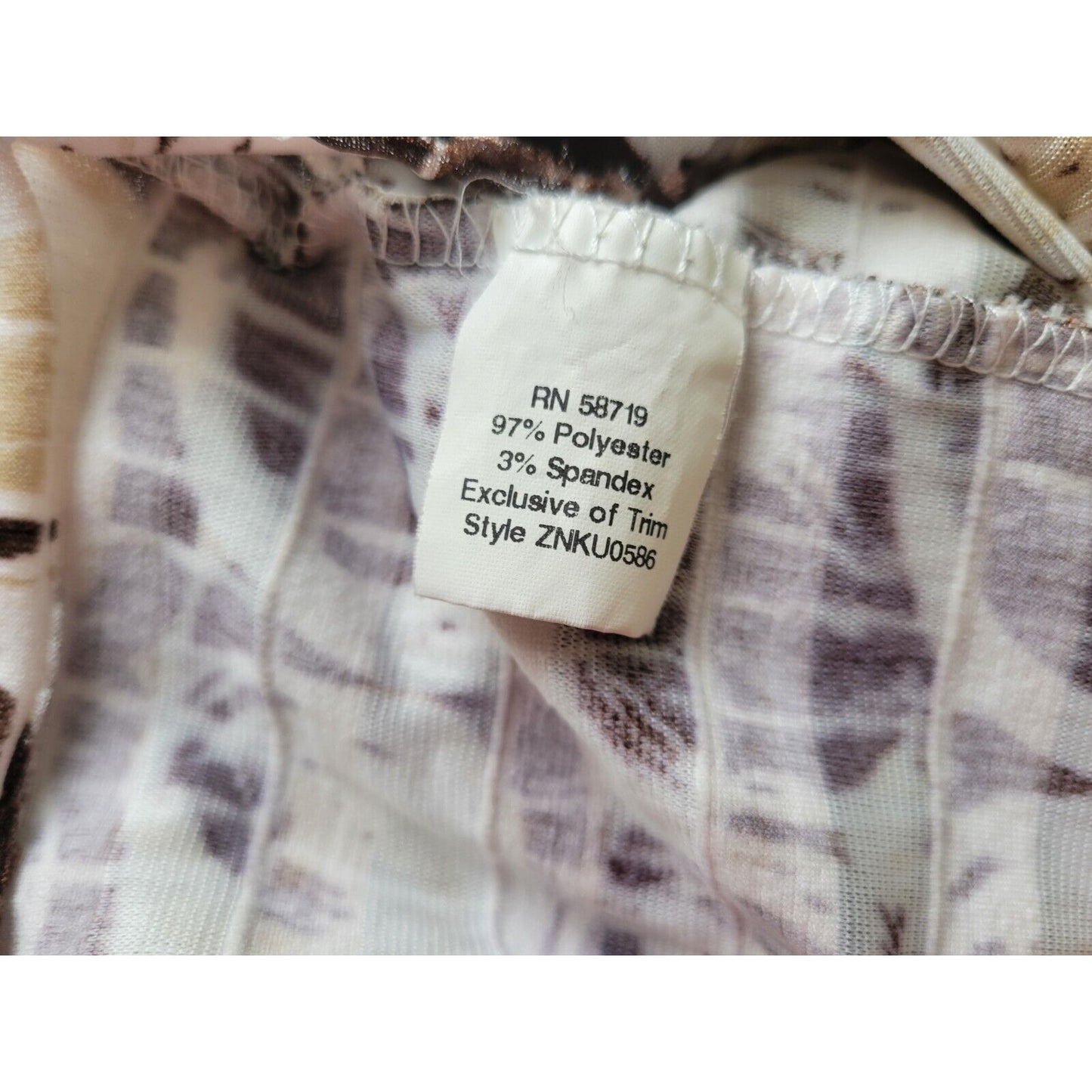 NY Collection Womens Top 1X Plus Sleeveless Brown Circles Tiered Office Ruffle