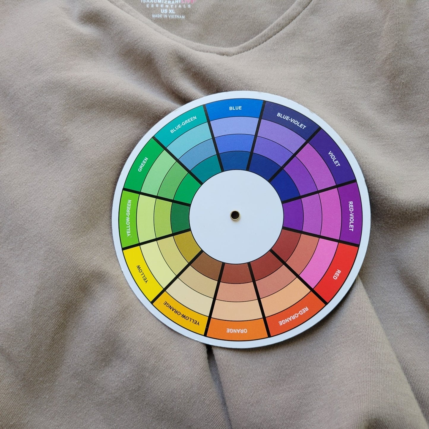 Isaac Mizrahi Live QVC Womens Top XL Tee Short Sleeve Tan Cotton Casual Comfy