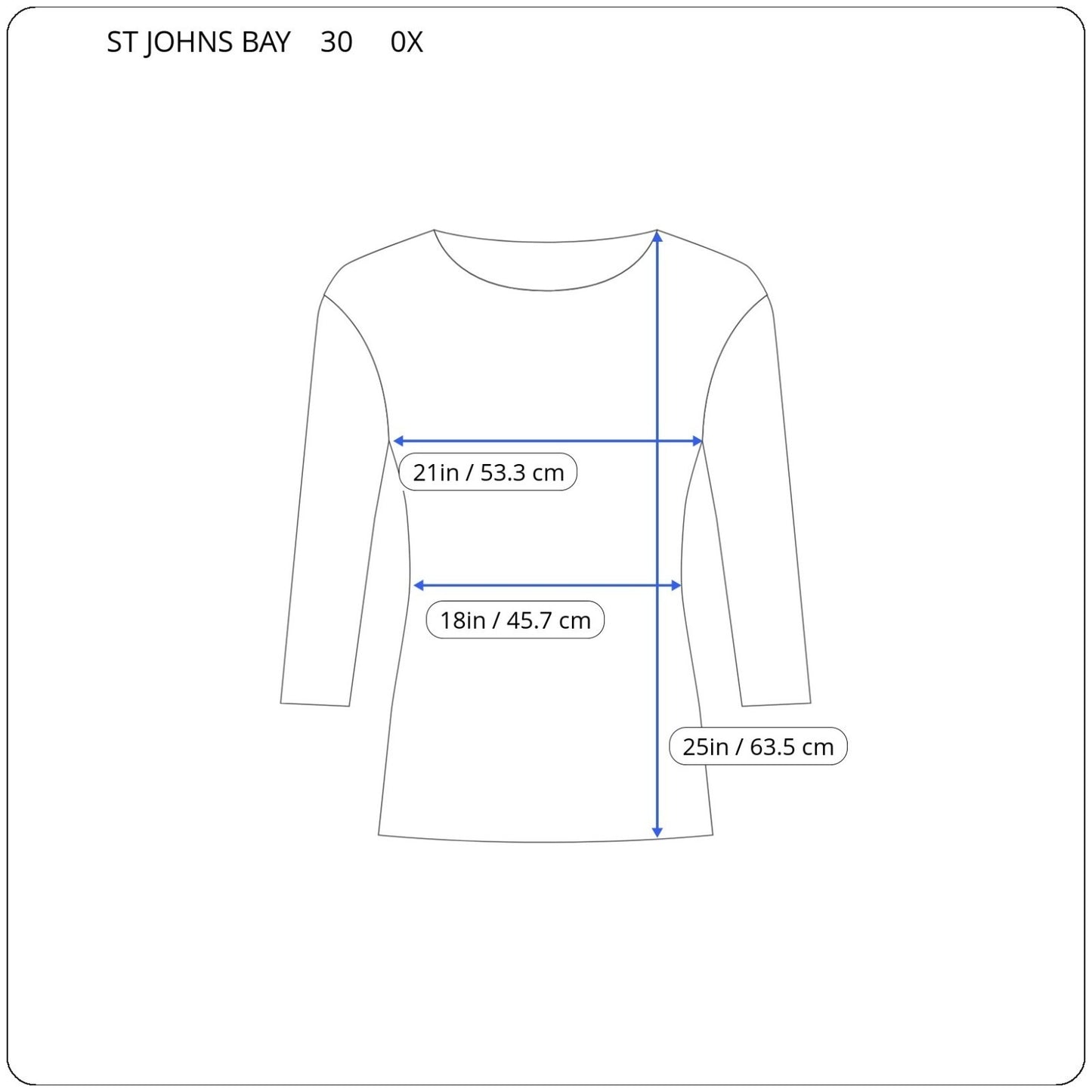 St Johns Bay Womens Top 0X Baby Doll 3/4 Sleeve Pastels Lightweight Sash Comfy