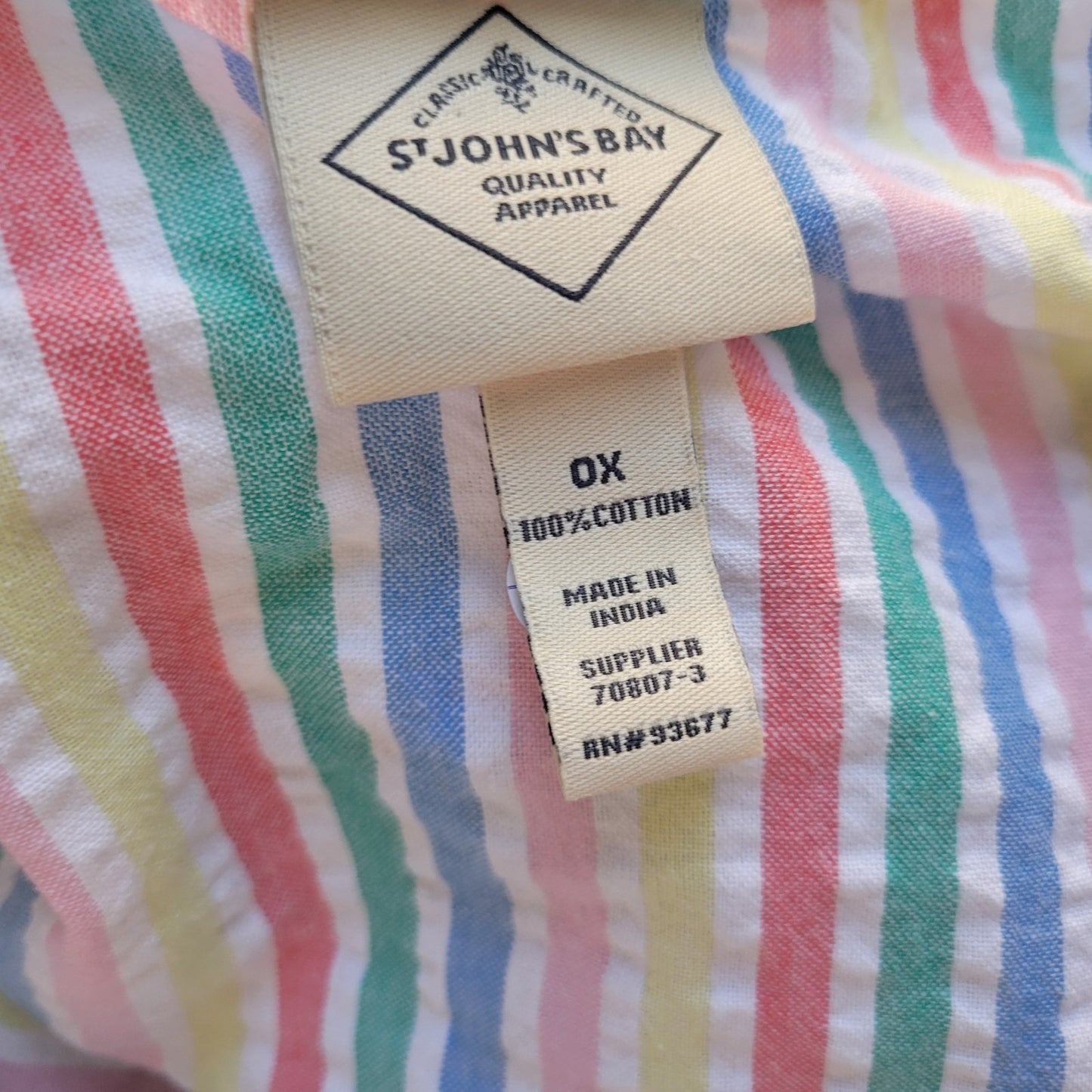 St Johns Bay Womens Top 0X Baby Doll 3/4 Sleeve Pastels Lightweight Sash Comfy