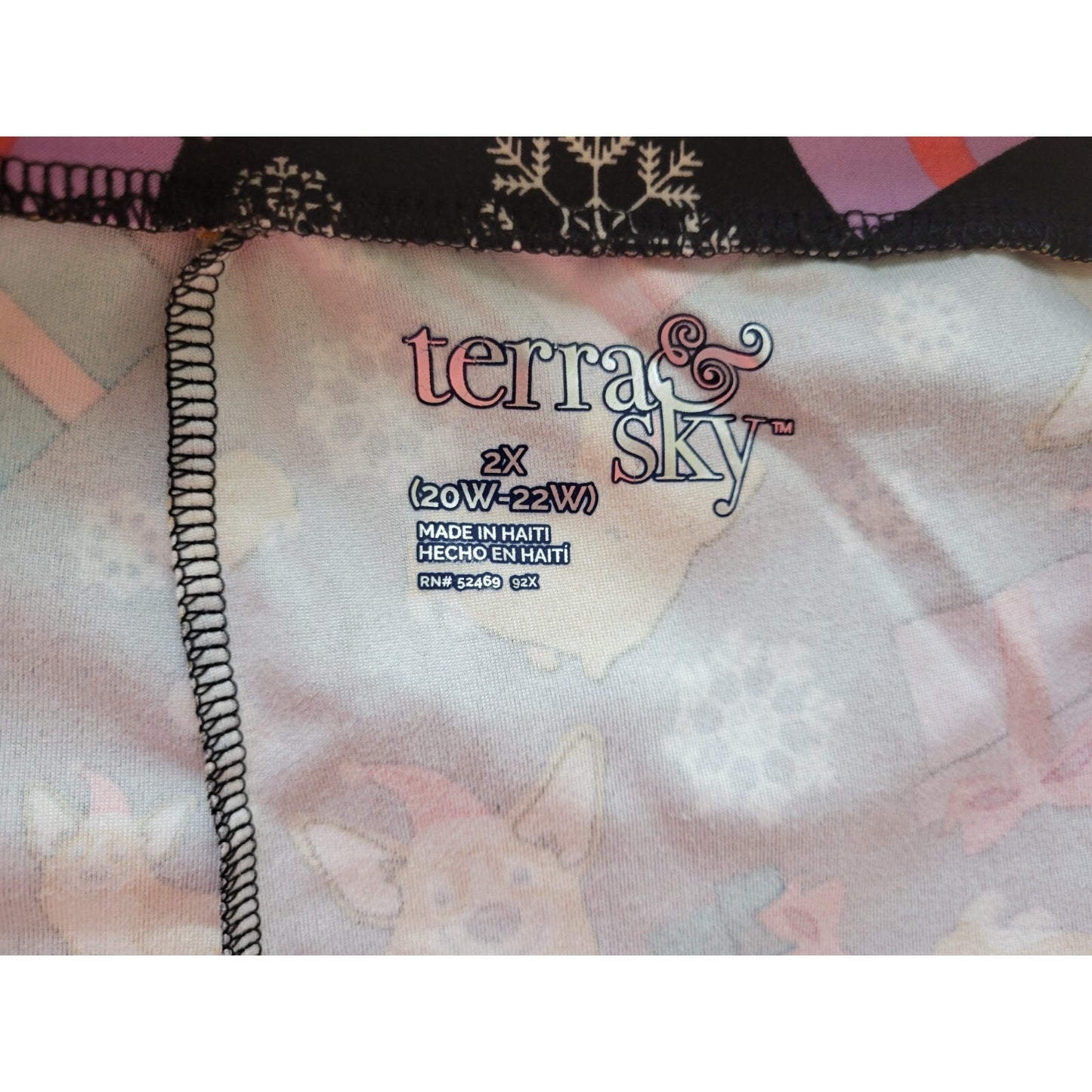 Christmas Terra Sky Womens Pants 2X Plus Pajama Corgi Dog Black Loungewear