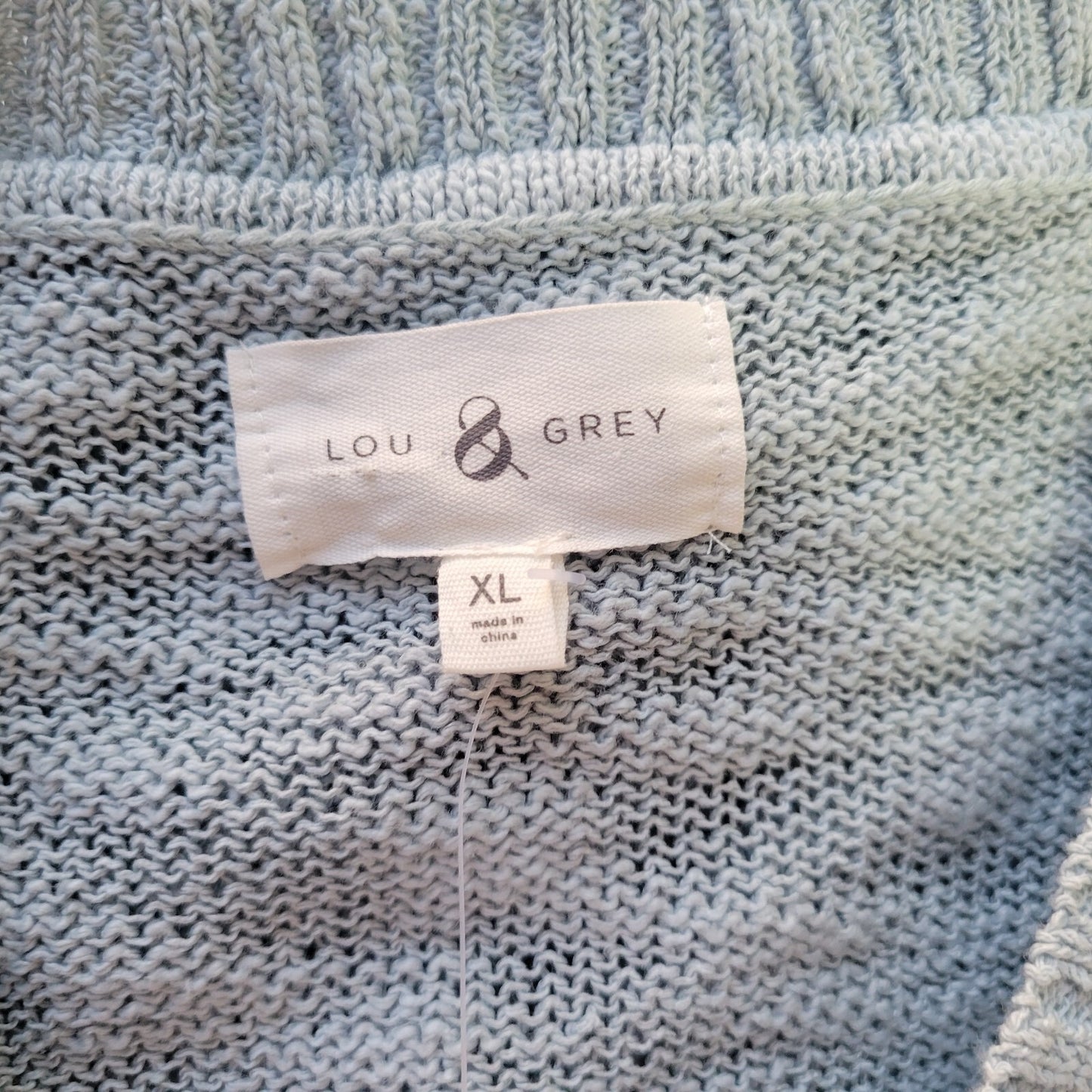 Lou Grey Womens Sweater Extra Large XL Asymmetric Comfy Blue Jaguar Cheetah