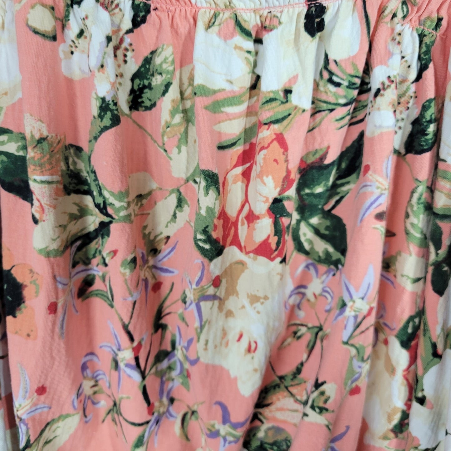 INC International Concepts Womens Top 2X Plus Swing Pink Floral Ruffle Casual