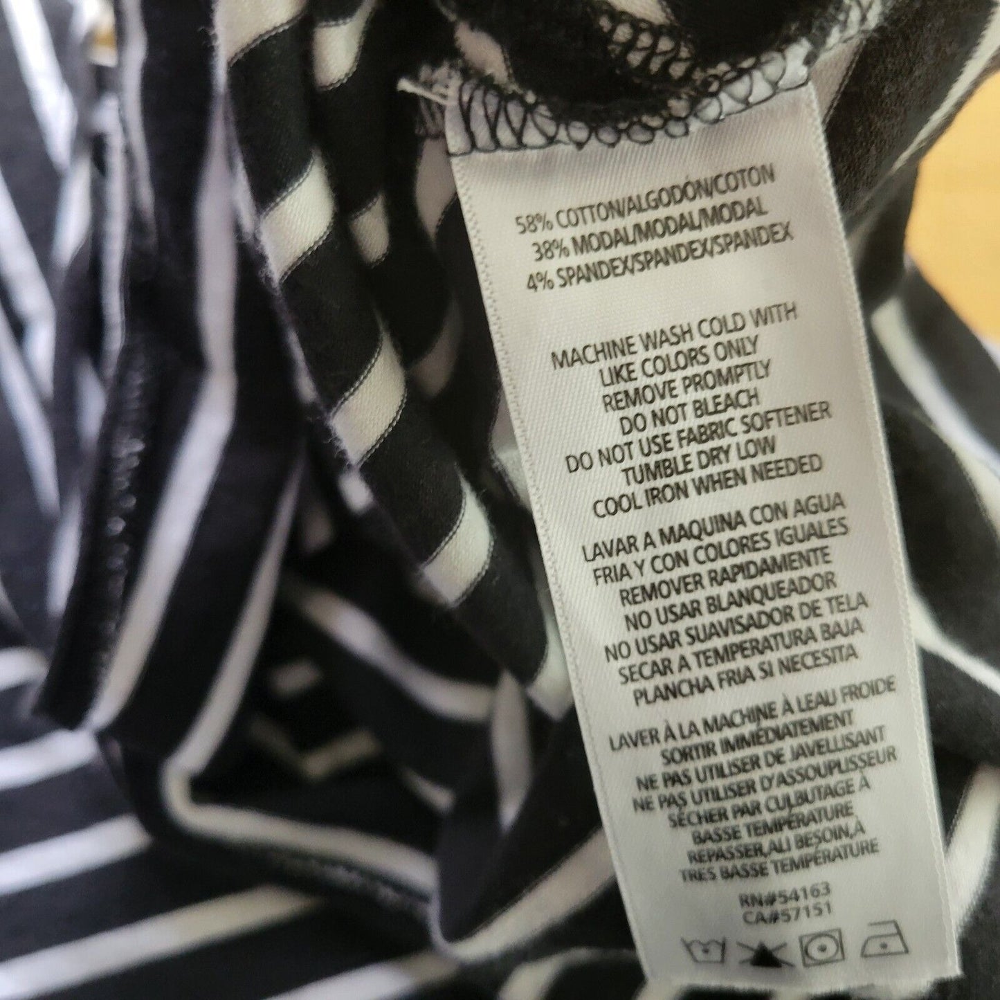 Calvin Klein Women Top 1X Tunic Performance Black Stripe Asymmetric Comfy Casual