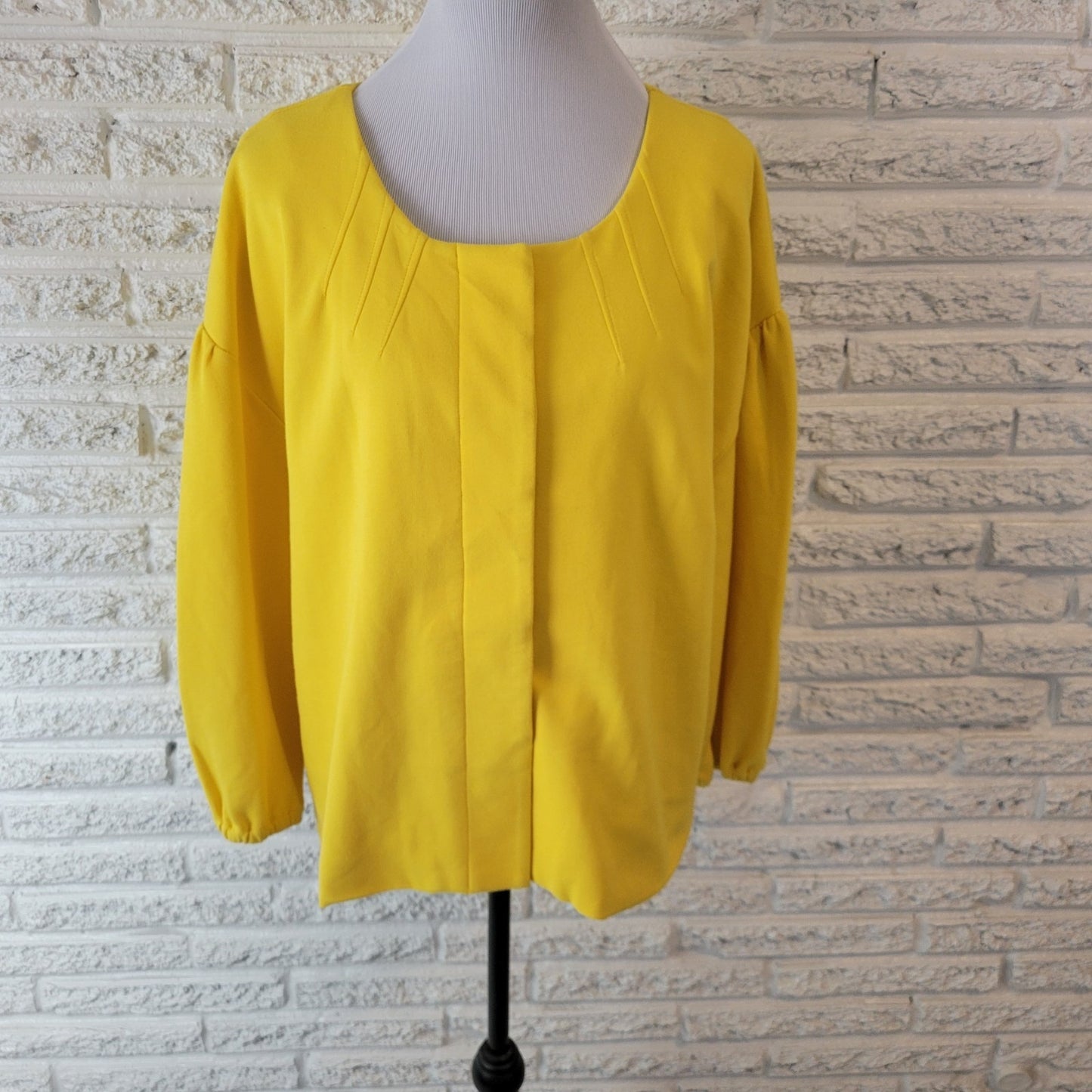 Lane Bryant Womens 18 Plus Blazer Jacket Sunny Yellow Cotton Blend Career Lined