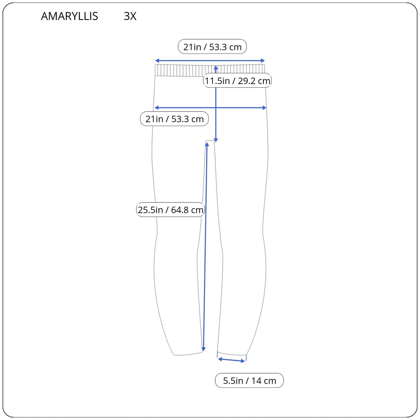 Amaryllis Womens Pants 3X Plus Pull On Light Blue Lace Hem Comfy Casual