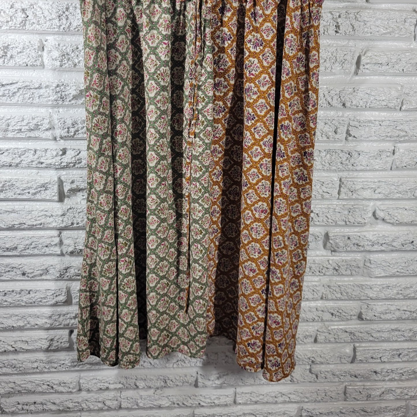 Shein Curve Womens Skirt 4XL Plus Midi Semi Sheer Green Floral Lightweight