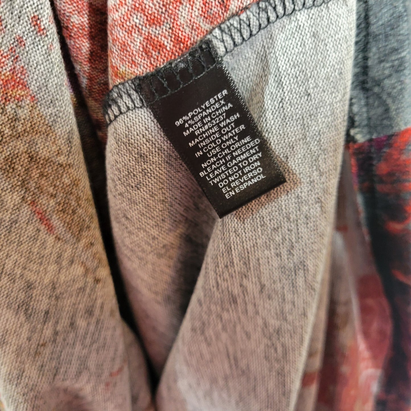 Mlle Gabrielle Women Dress 3X Plus Short Sleeve Gray Paisley Soft Poly Blend Zip