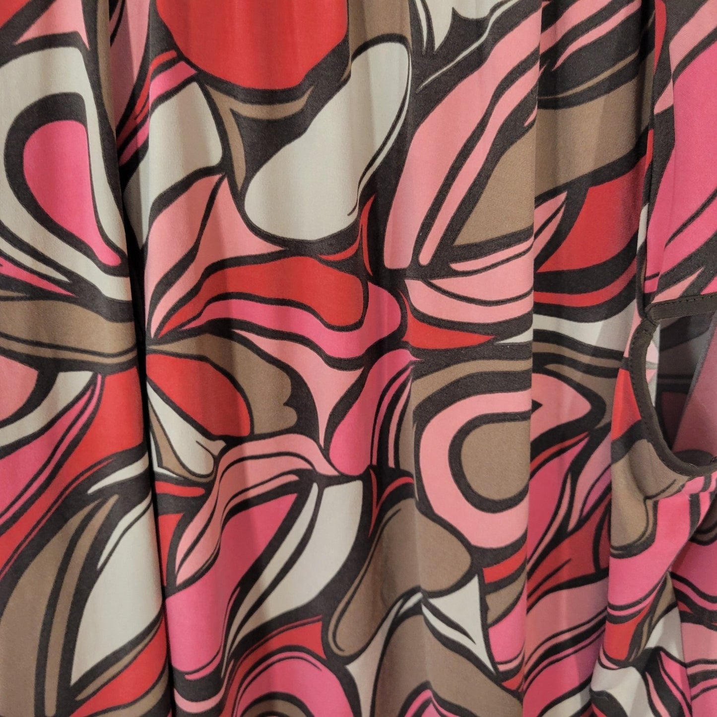 Apt 9 Women's 2X Plus Size Brown Pink Floral Sleeveless Blouse Round Neck