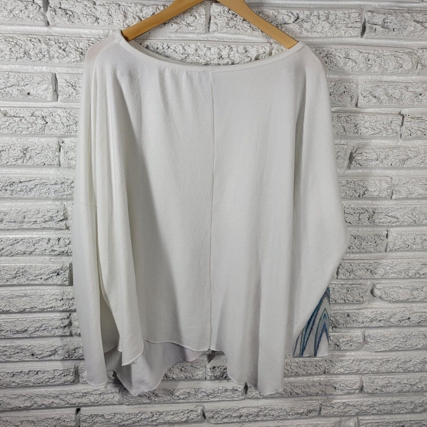 GO Couture Women Top Extra Large XL Oversized Long Sleeve Blue Green Floral Soft