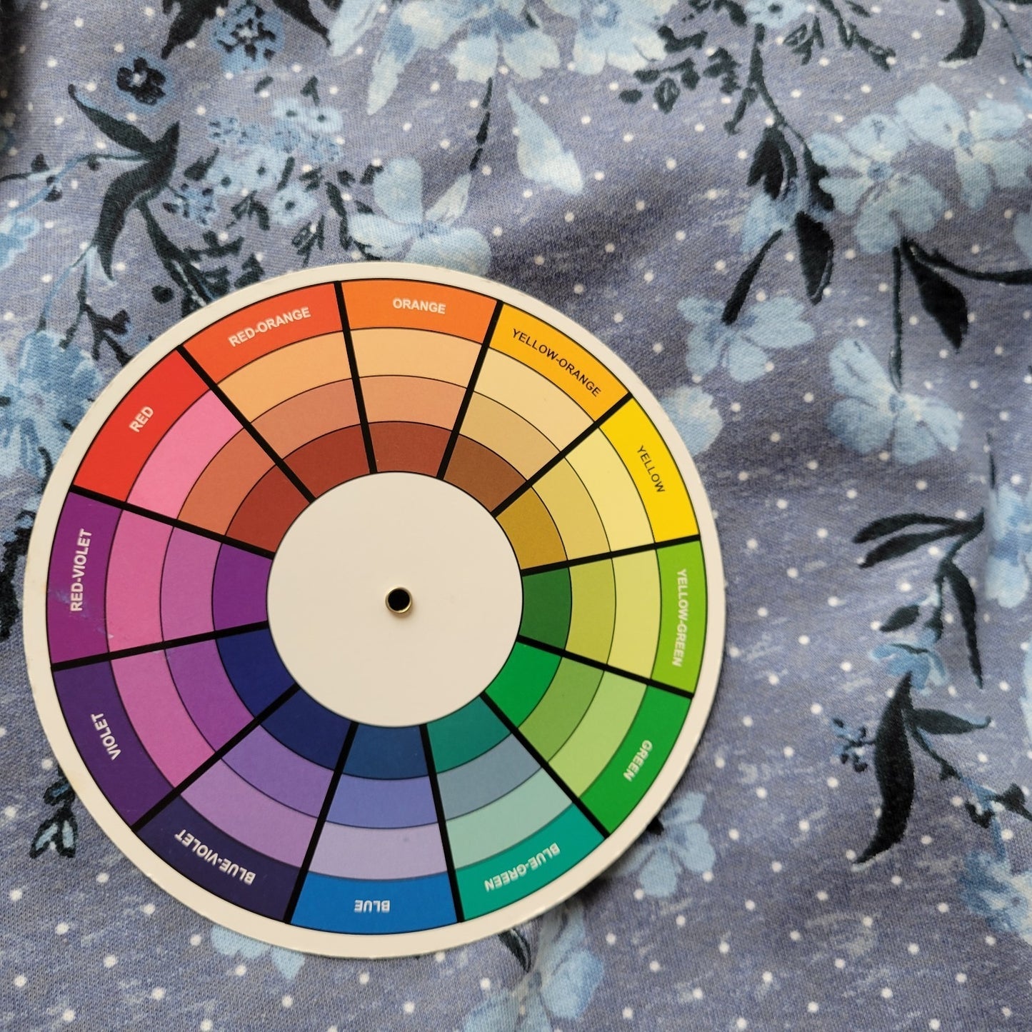 Croft Barrow Extra Soft Womens Top 2X Plus Long Sleeve Blue Floral Cotton Blend